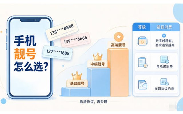 读懂手机靓号:等级划分、最低消费与合约要求全解析 读懂手机靓号:等级划分、最低消费与合约要求全解析