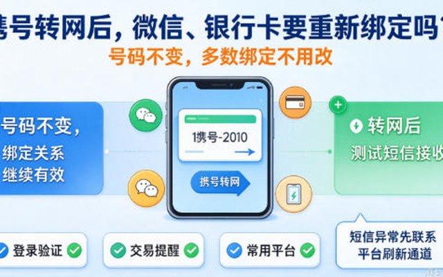 手机号码携号转网后，原号码绑定的微信、银行卡需要重新变更吗