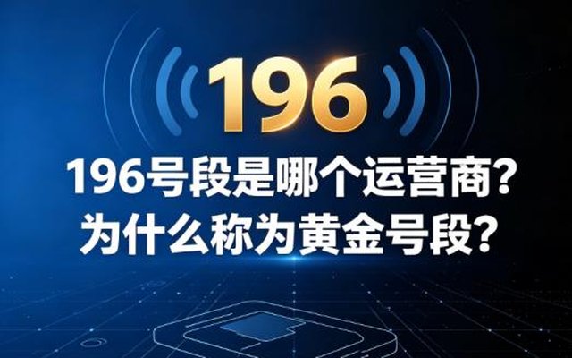196号段是哪个运营商？为什么称为黄金号段？实用指南