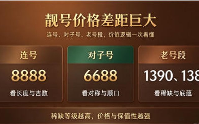 为什么靓号价格差距巨大？连号、对子号、老号段价值深度解析